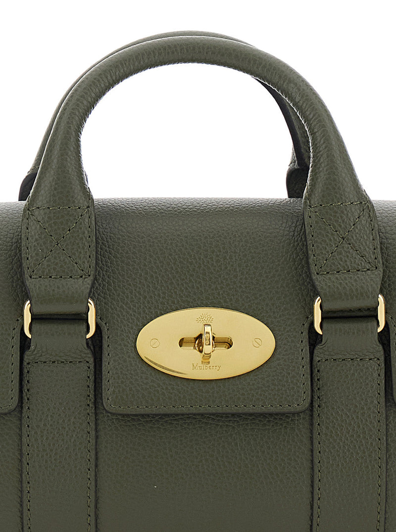Mulberry Pebbled Calf Leather Top Handle Bag — Green
