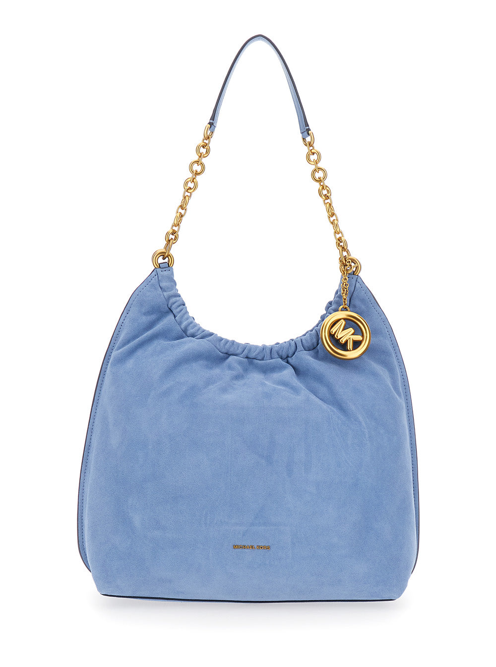Michael Michael Kors Cinch Drawstring Shoulder Bag — Blue Calf Leather