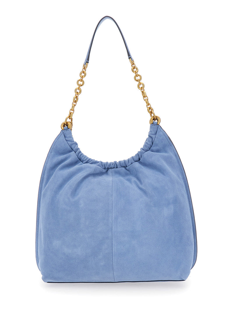 Michael Michael Kors Cinch Drawstring Shoulder Bag — Blue Calf Leather