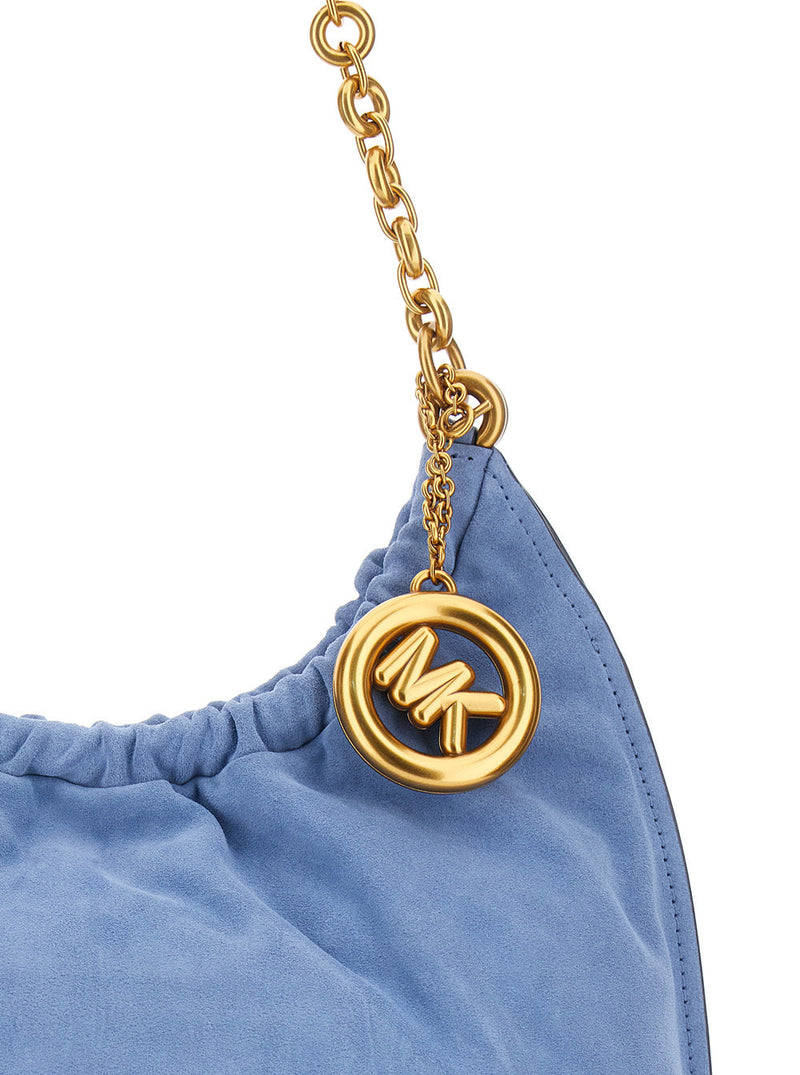 Michael Michael Kors Cinch Drawstring Shoulder Bag — Blue Calf Leather