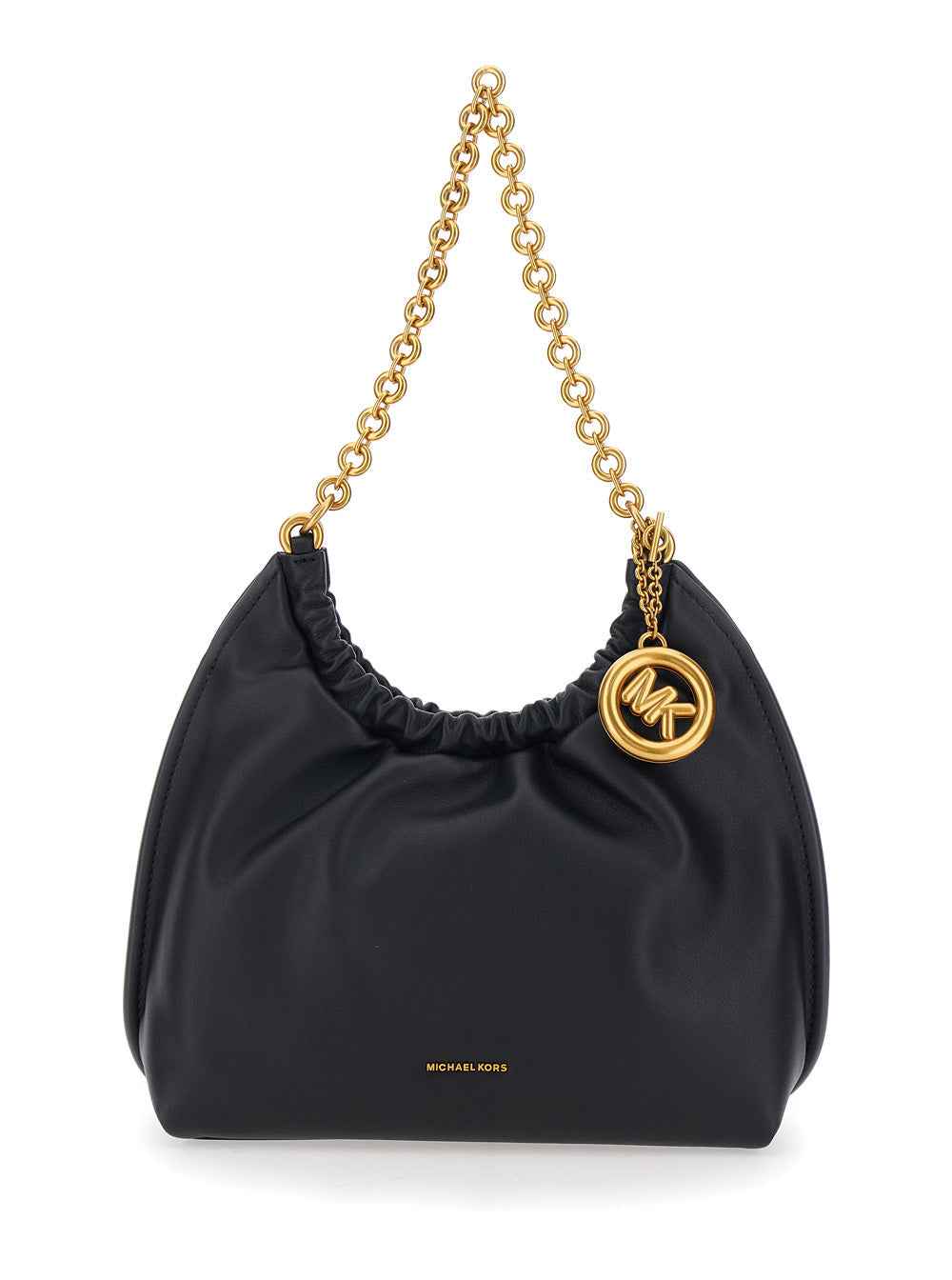 Michael Michael Kors Drawstring Cinch Leather Shoulder Bag — Black Cow