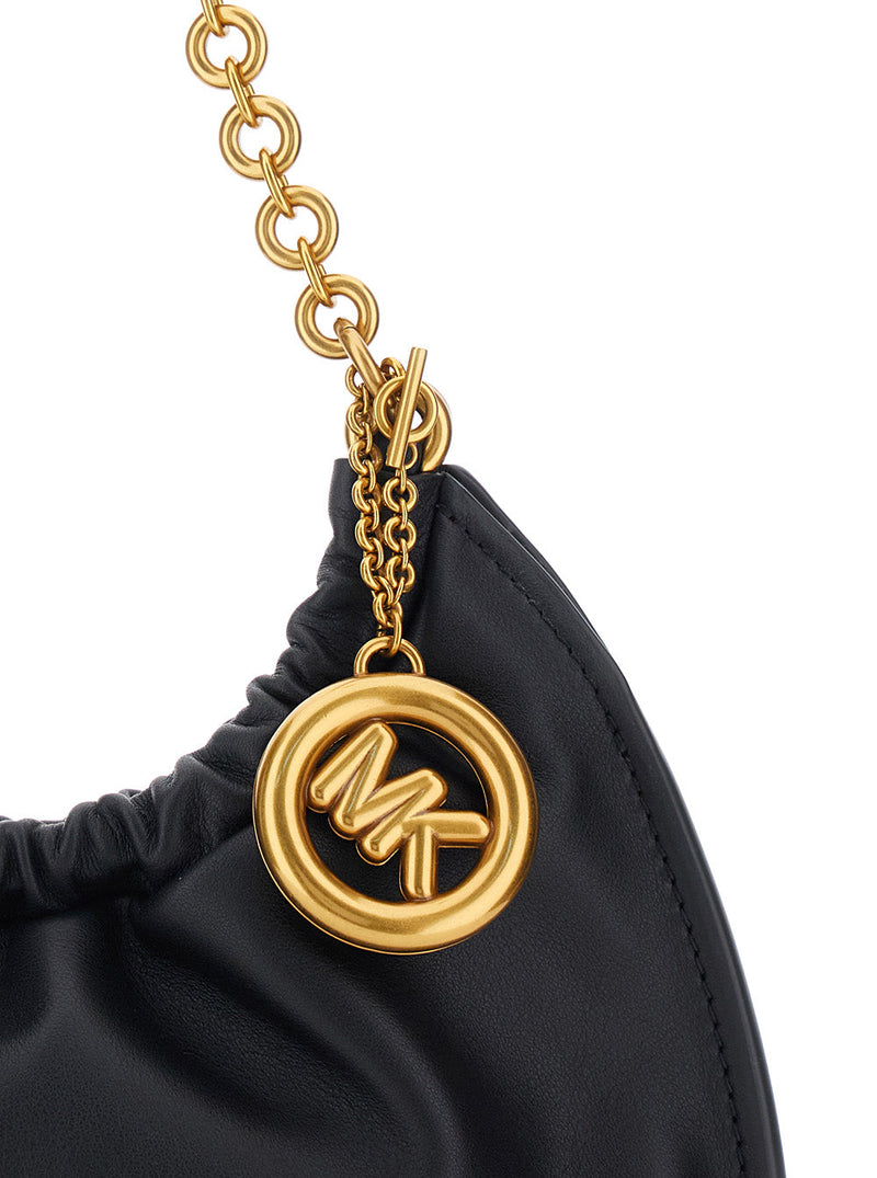 Michael Michael Kors Drawstring Cinch Leather Shoulder Bag — Black Cow