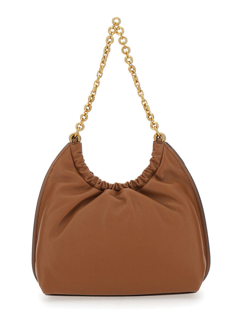 Michael Michael Kors Drawstring Leather Shoulder Bag — Brown Cow