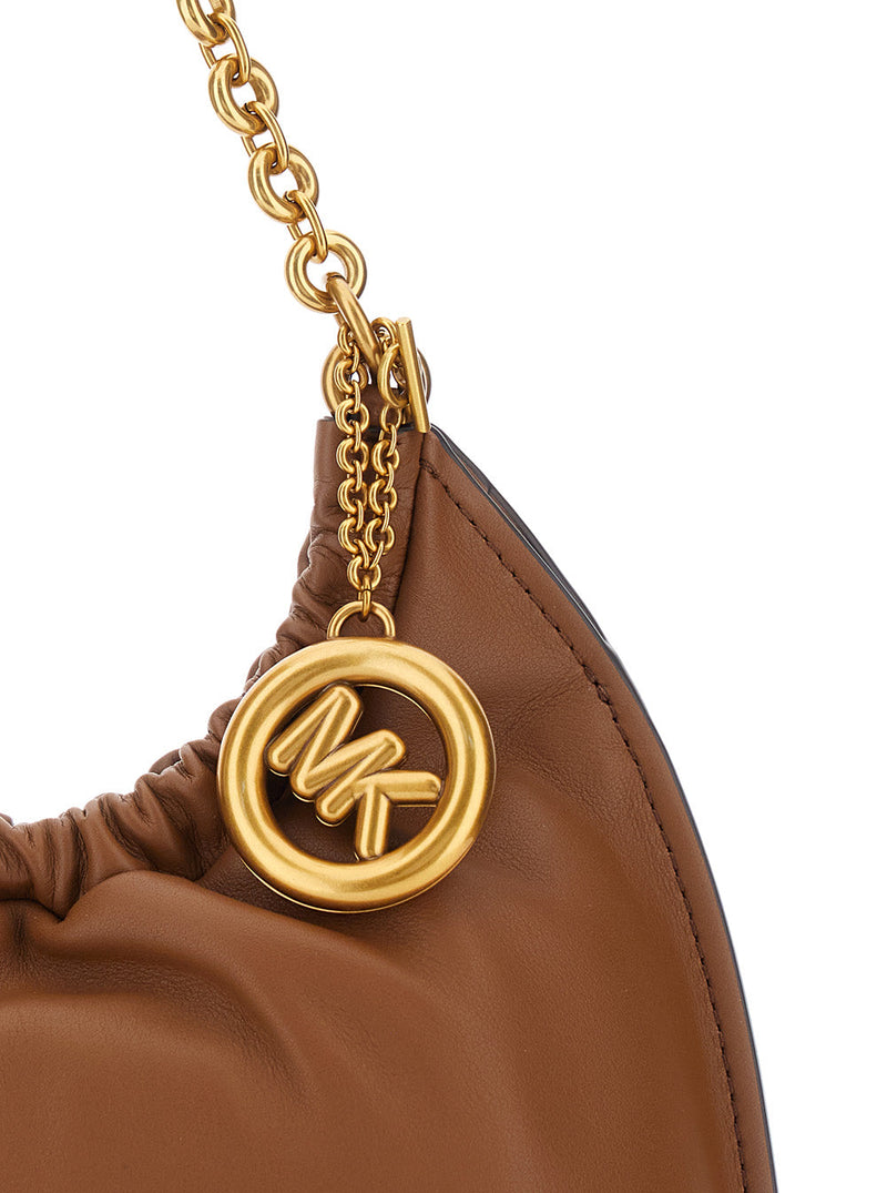Michael Michael Kors Drawstring Leather Shoulder Bag — Brown Cow