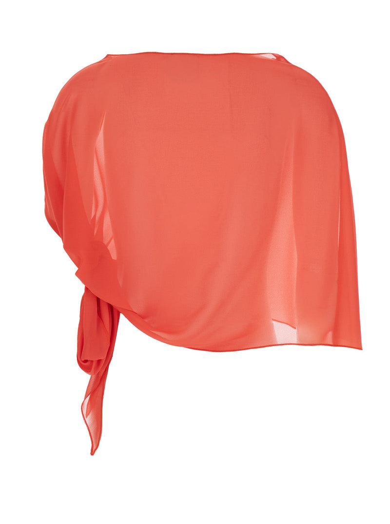 Leplain Tech Fabric Stole — Red Polyester Scarfs