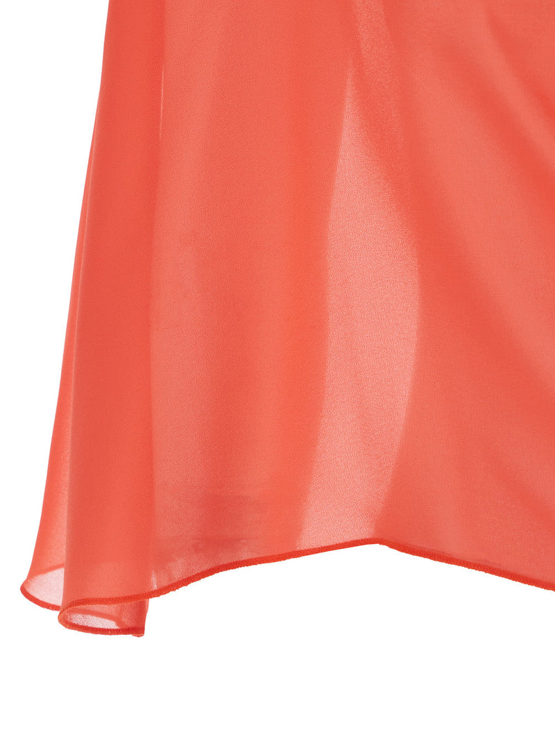 Leplain Tech Fabric Stole — Red Polyester Scarfs