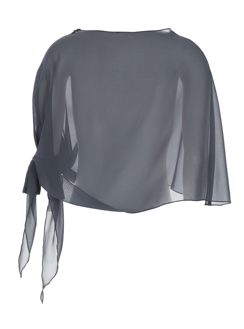 Leplain Tech Fabric Stole — Gray Polyester Scarfs