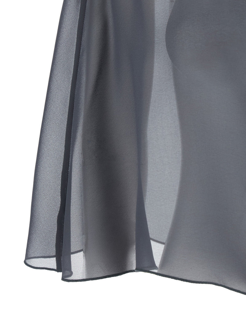 Leplain Tech Fabric Stole — Gray Polyester Scarfs