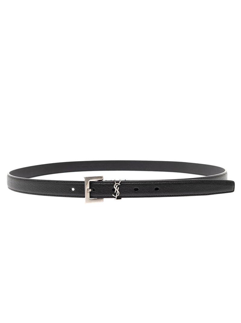 Saint Laurent Lambskin Belt — Black