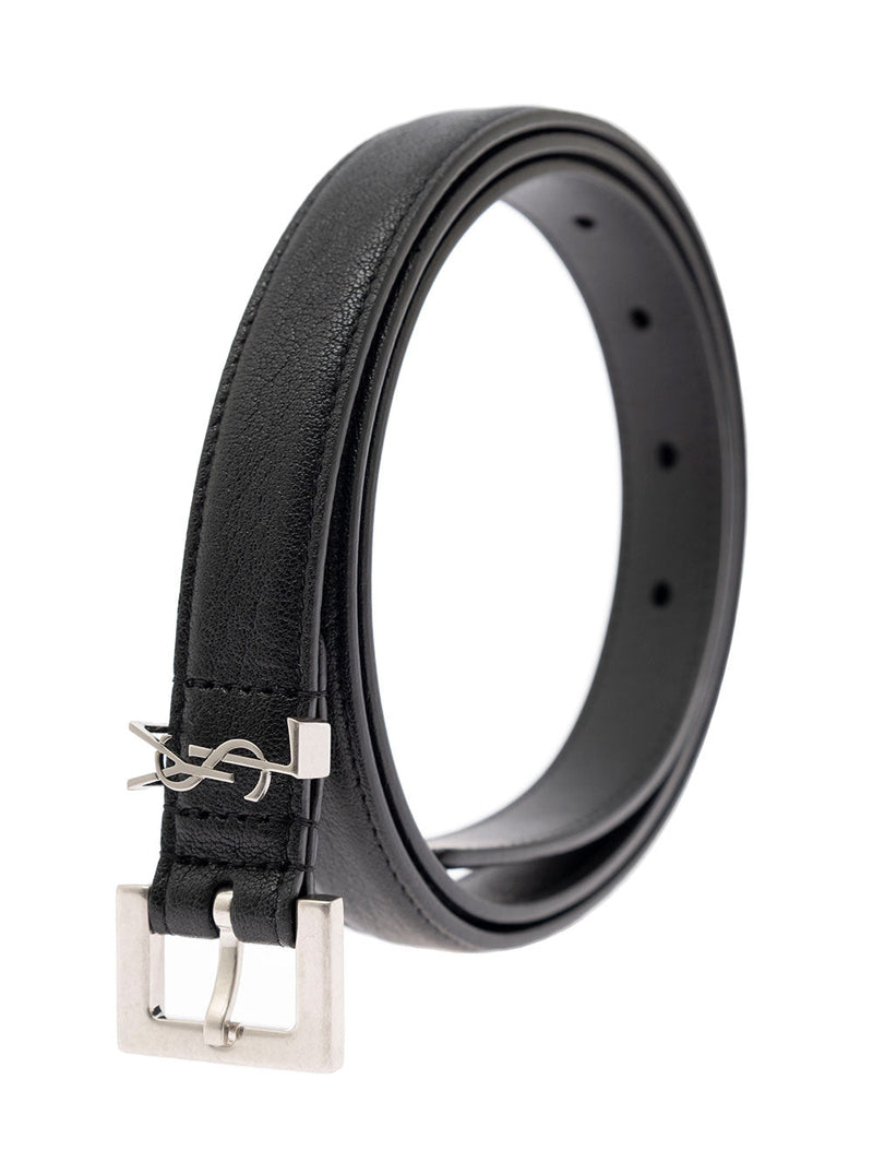 Saint Laurent Lambskin Belt — Black