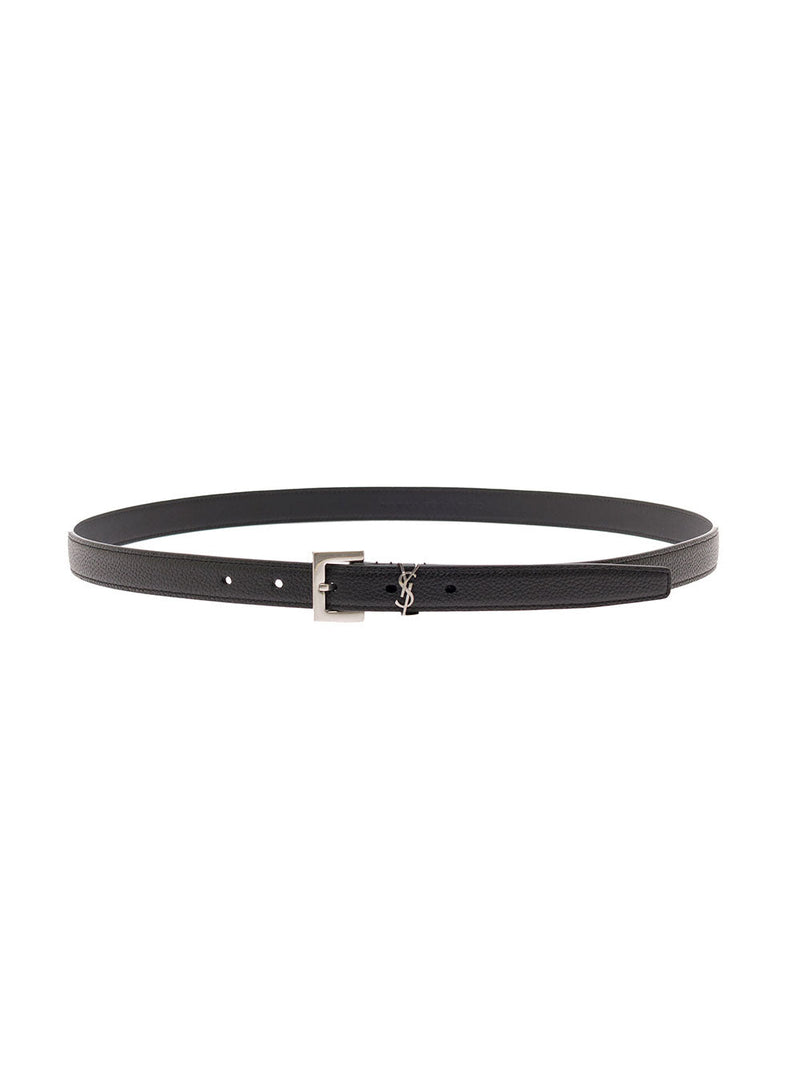 Saint Laurent Cassandra Belt — Black Calf Leather