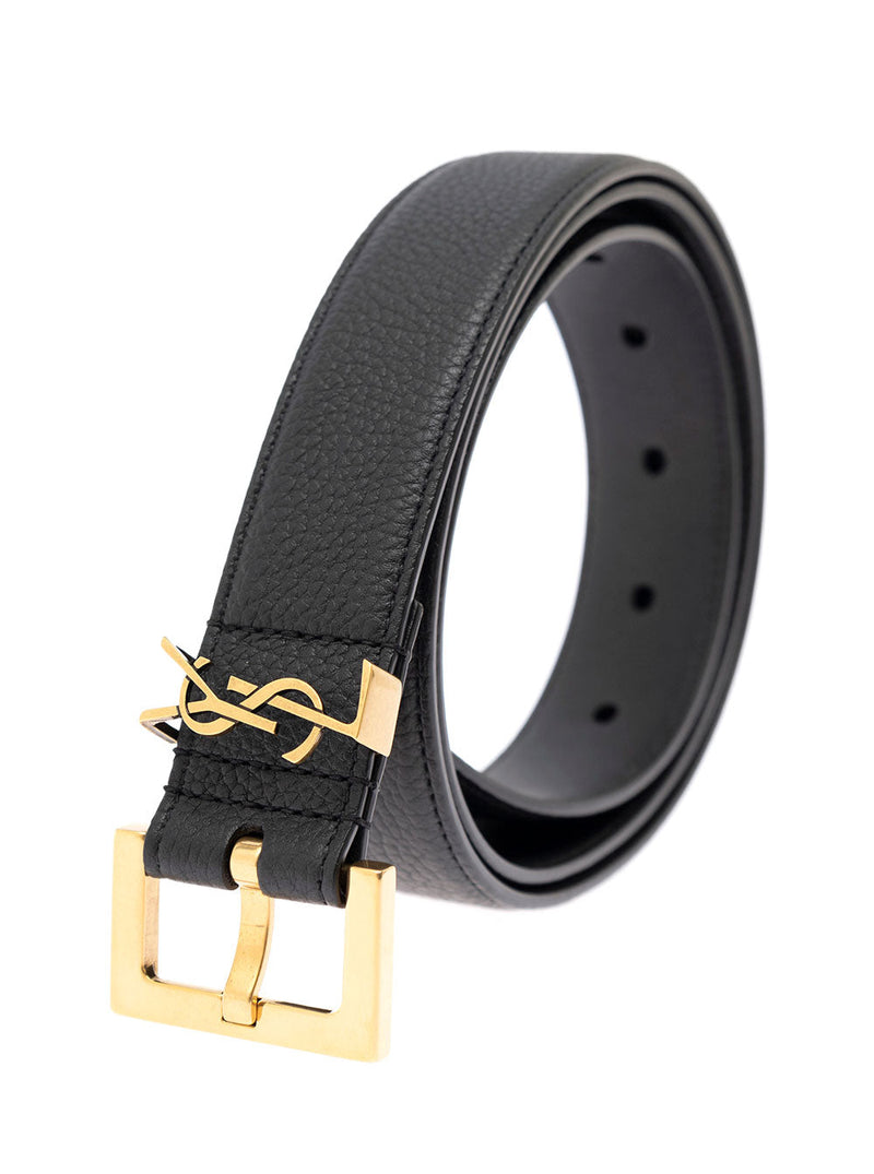 Saint Laurent Calf Leather Belt — Black