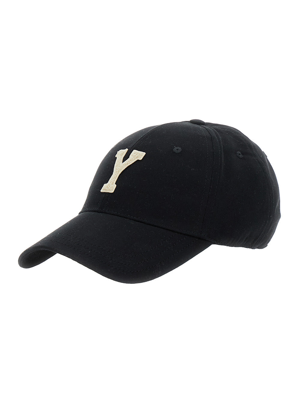 Saint Laurent 816871 Logo-Embroidered Cotton Baseball Cap — Black Caps
