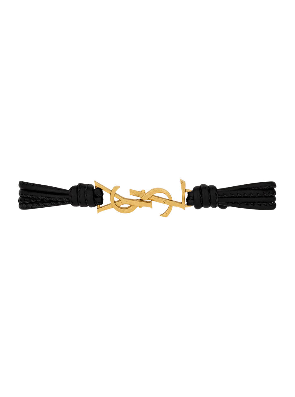 Saint Laurent Q Nappa Paris Bracelet — Metallic Leather Bracelets