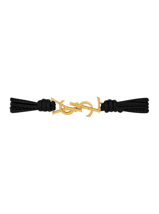 Saint Laurent Q Nappa Paris Bracelet — Metallic Leather Bracelets