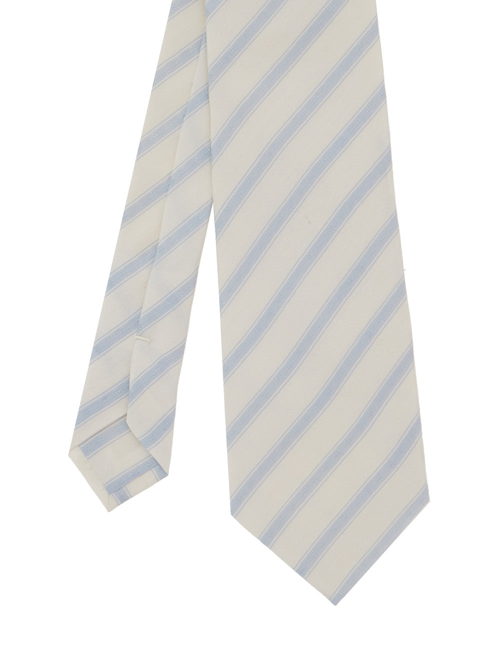 Saint Laurent Silk Stripe Bow Tie — Beige Ties