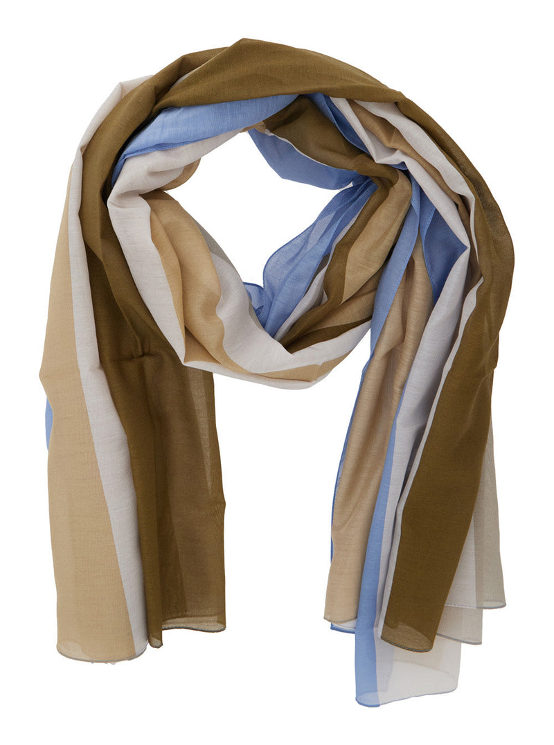 Saint Laurent Striped Cotton-Silk Scarf — Multicolor Cotton/silk Scarfs