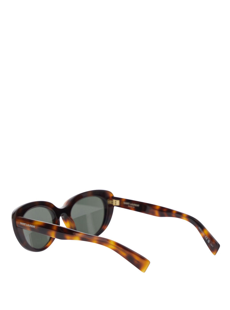 Saint Laurent 862852 Cat-Eye Sunglasses — Brown Cushion Acetate Frame