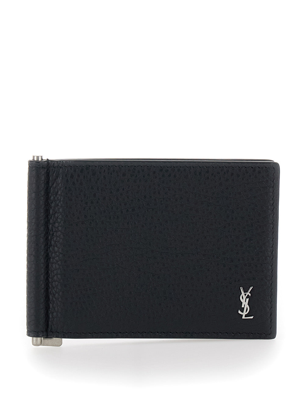Saint Laurent Matte Calfskin Leather Wallet — Black