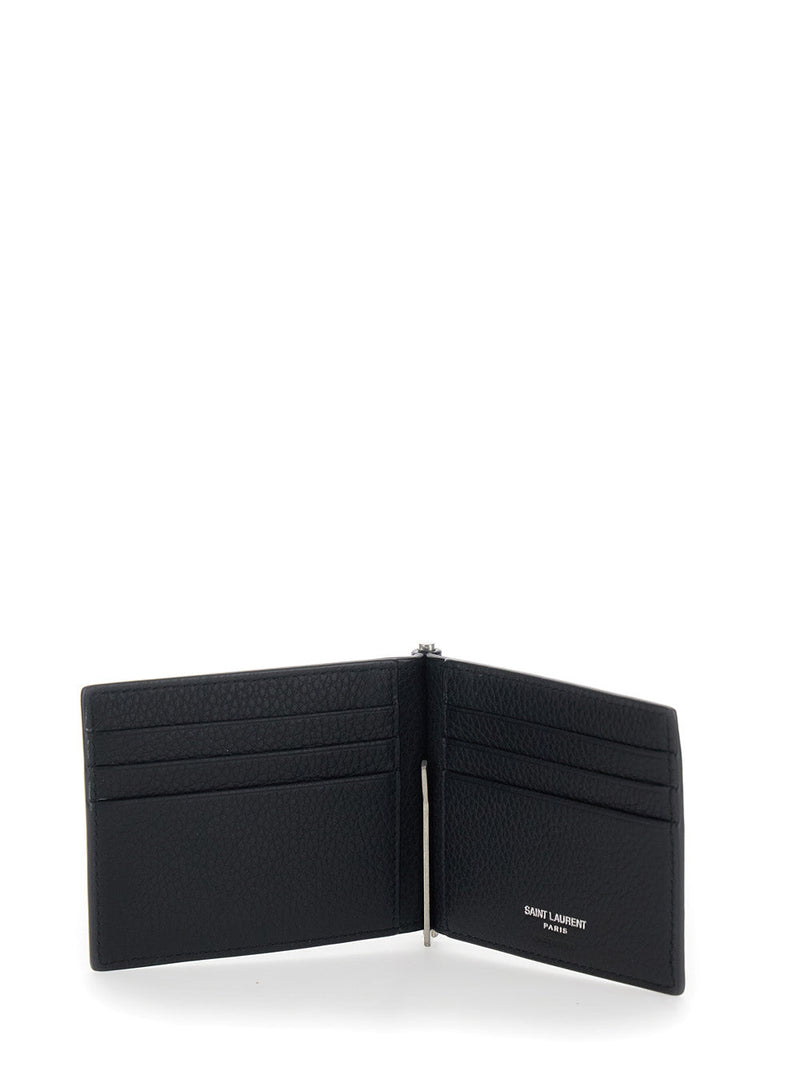 Saint Laurent Matte Calfskin Leather Wallet — Black