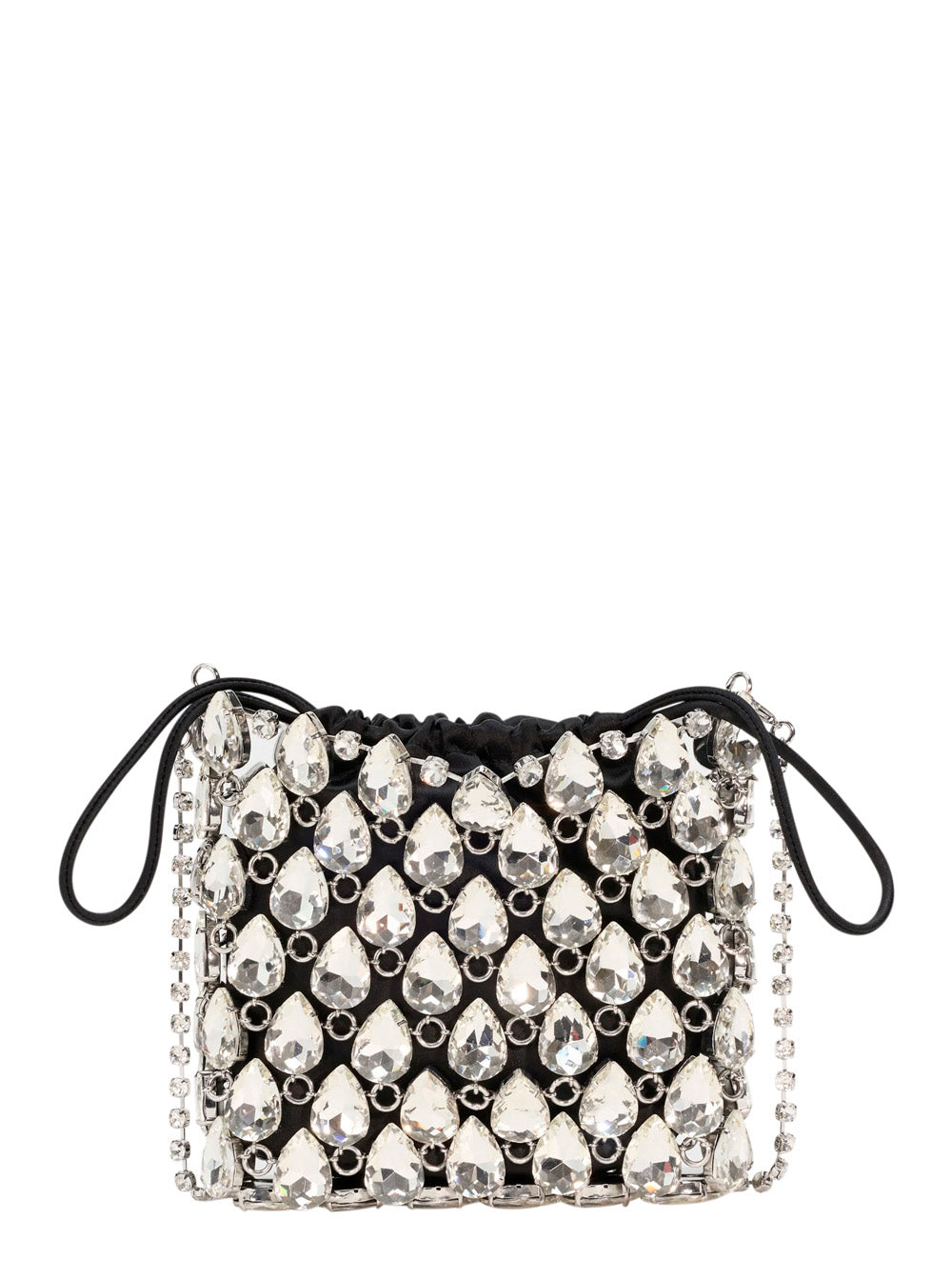 Self-Portrait Mini Bag — Silver Metallic Fabric