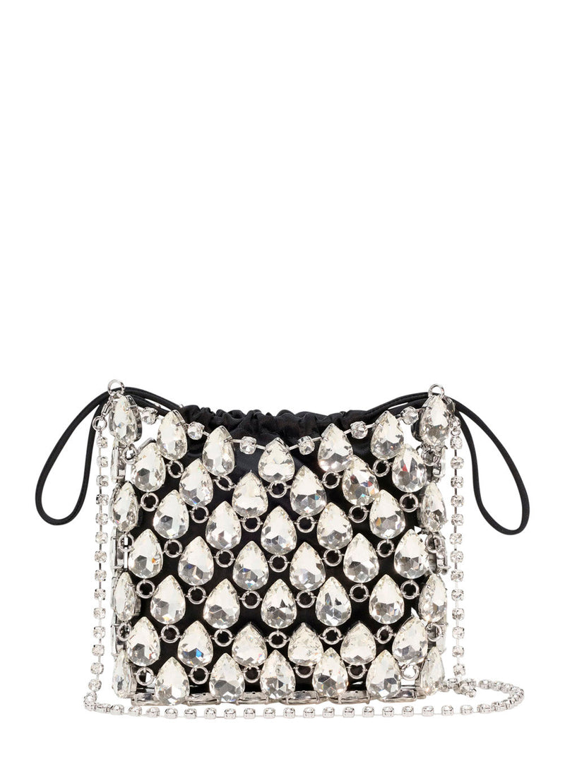Self-Portrait Mini Bag — Silver Metallic Fabric