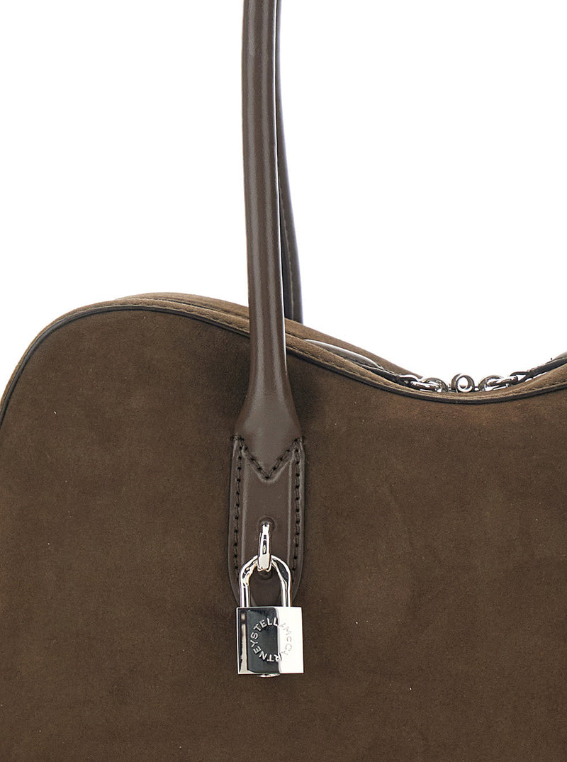 Stella Mccartney Padlock Shoulder Bag — Brown True Hemp