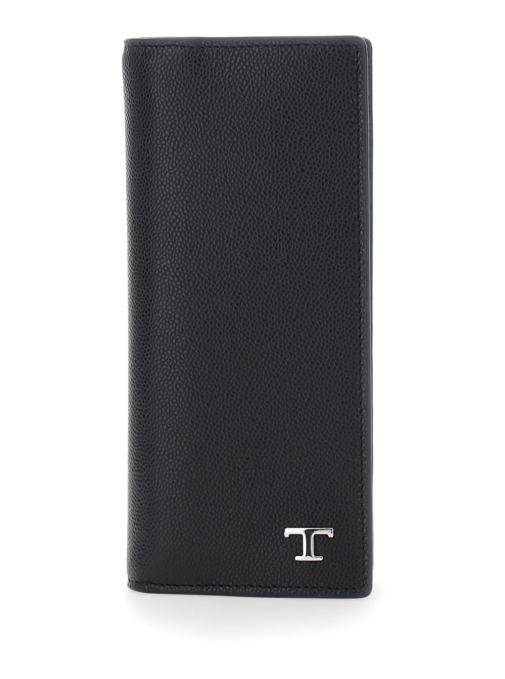 Tods Hammered Calf Leather Wallet — Black