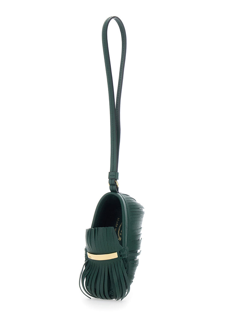 Tods Fringed Calf Leather Mini Bag — Green