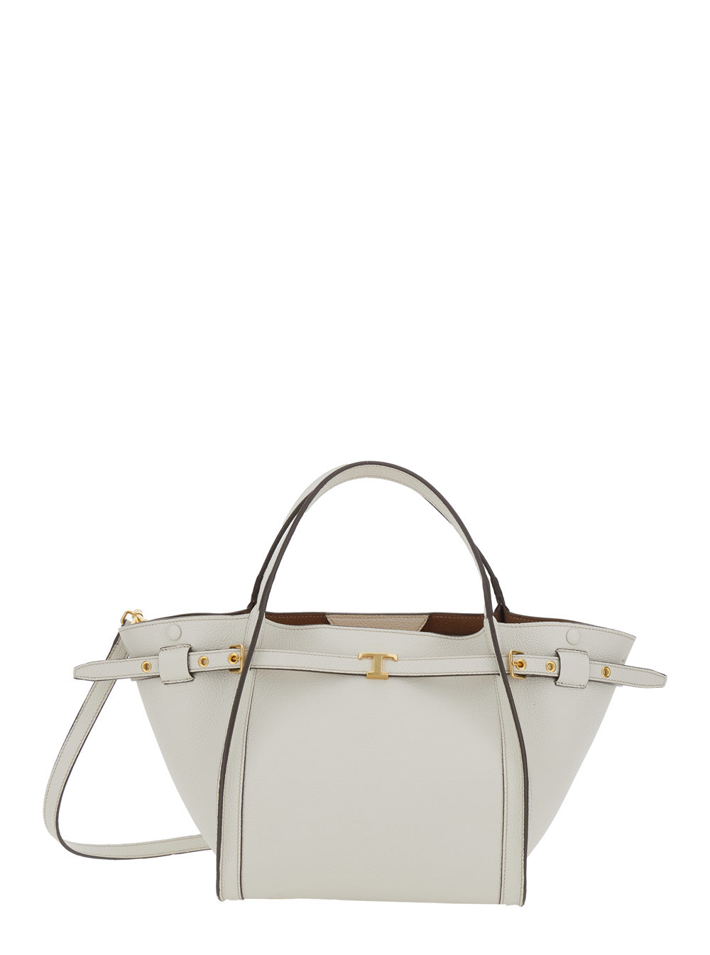 Tods T Timeless Tote Bag — White Calf Leather