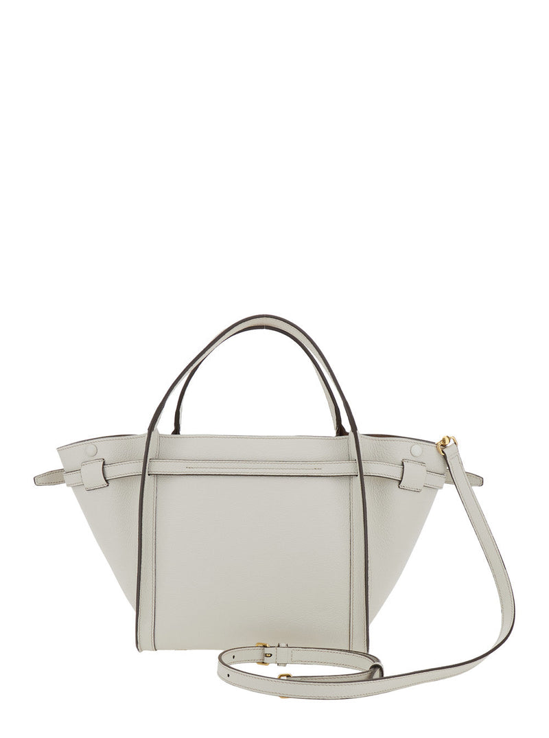 Tods T Timeless Tote Bag — White Calf Leather
