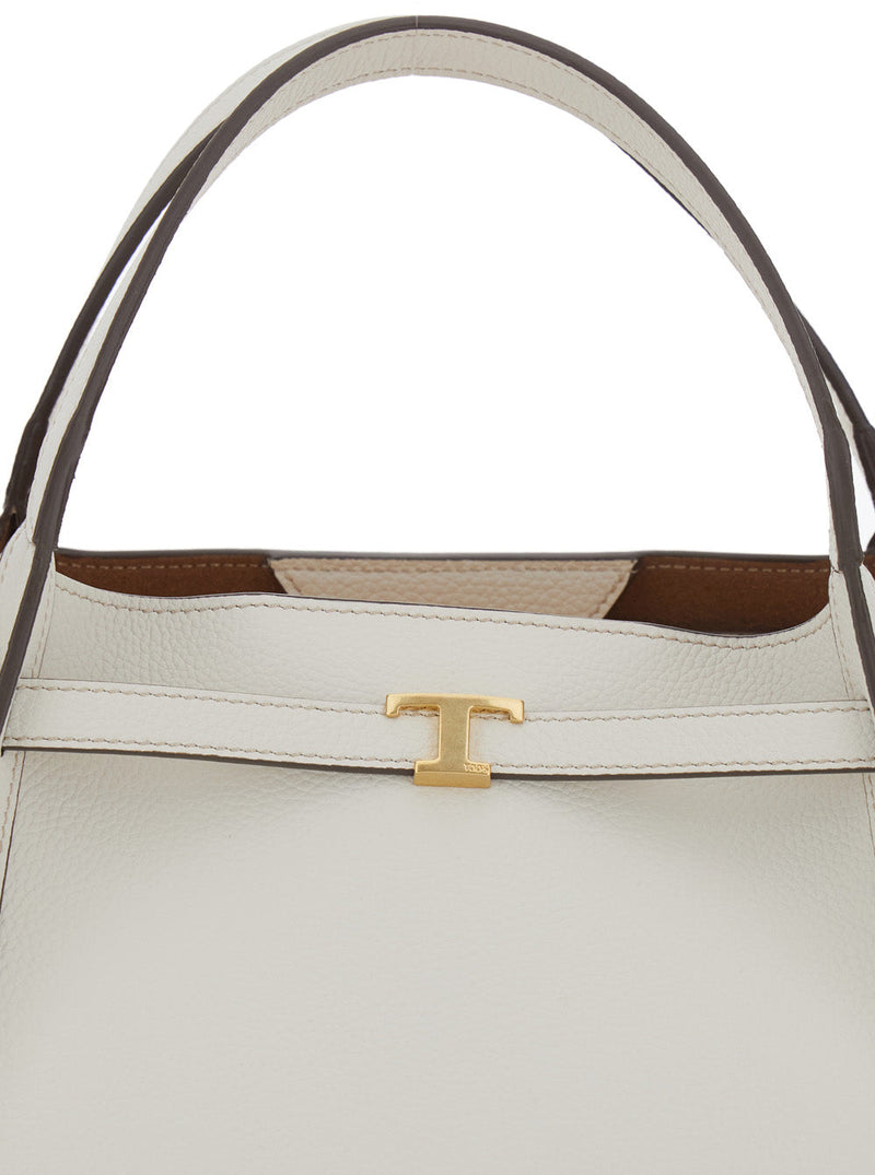 Tods T Timeless Tote Bag — White Calf Leather