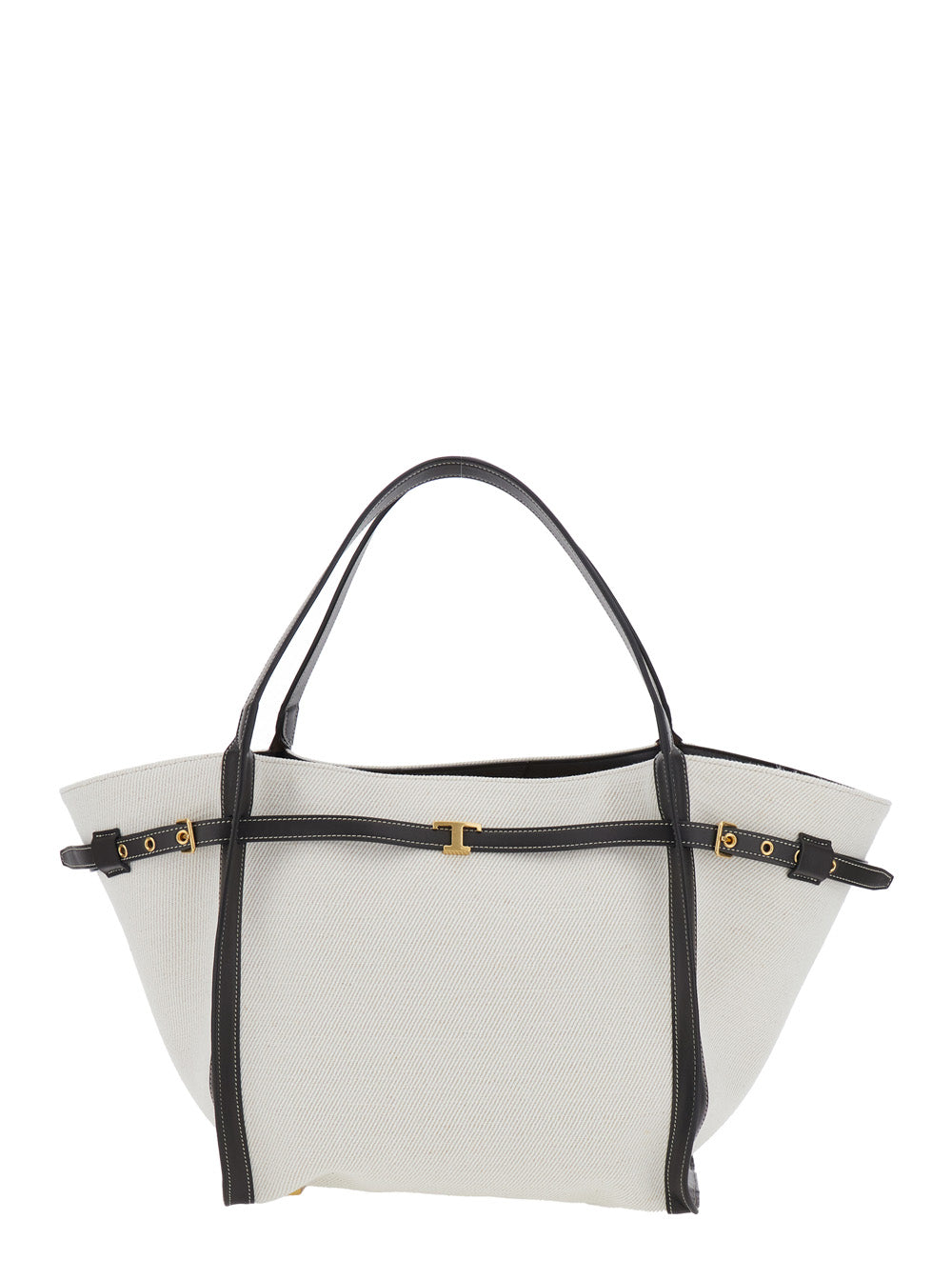 Tods Linen-Cotton Blend Tote Bag — White