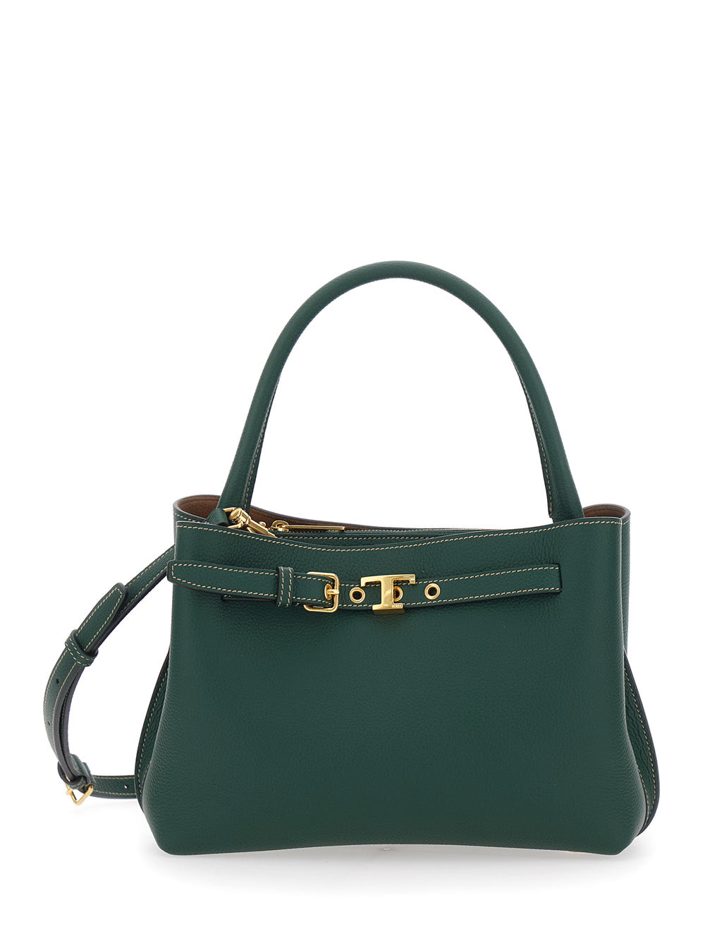 Tods Shoulder Bag — Green Calf Leather