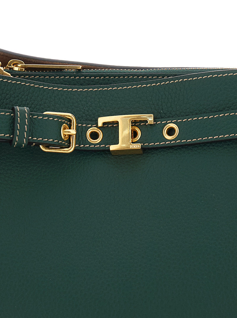 Tods Shoulder Bag — Green Calf Leather