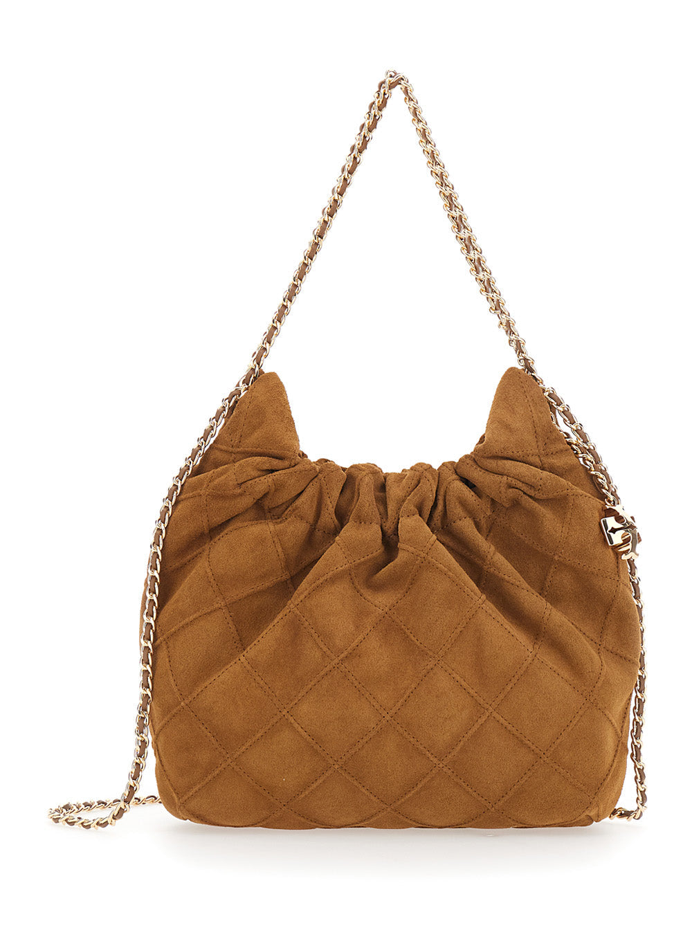 Tory Burch Quilted Suede Shoulder Bag — Brown Bovine