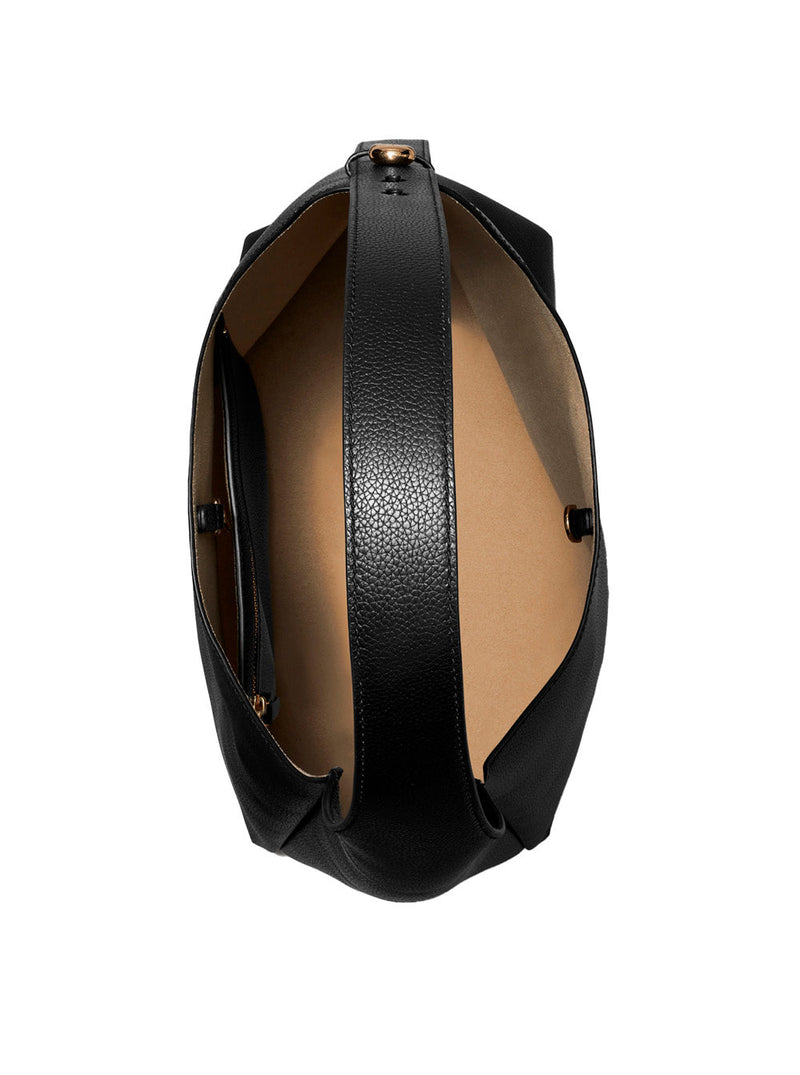 Tory Burch Rony Shoulder Bag — Black Cowhide Leather