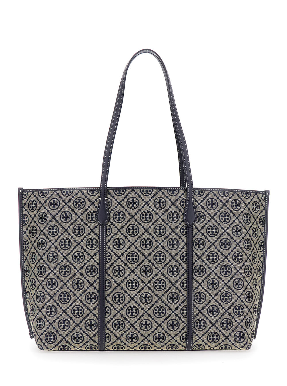 Tory Burch Perry T Tote Bag — Blue Cotton