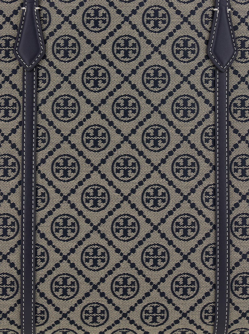 Tory Burch Perry T Tote Bag — Blue Cotton