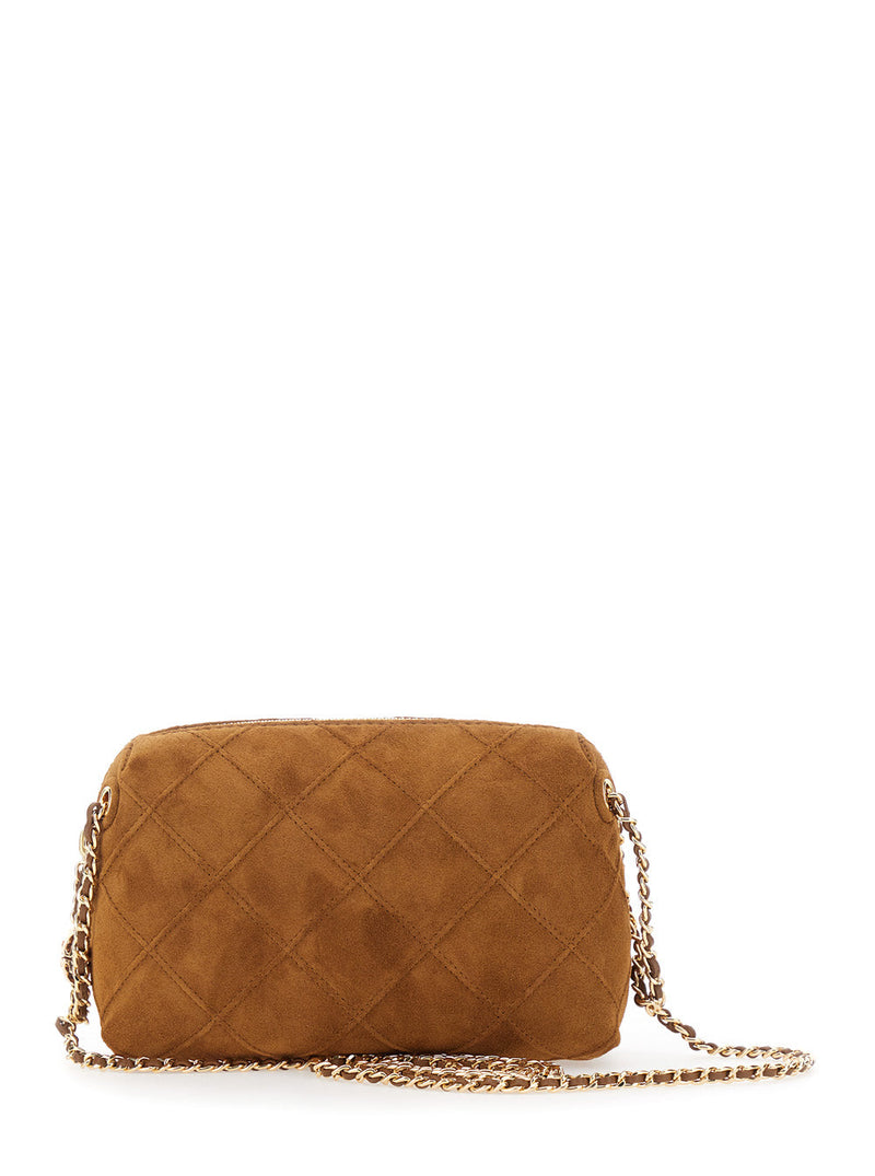 Tory Burch Fleming Shoulder Bag — Brown Bovine Suede