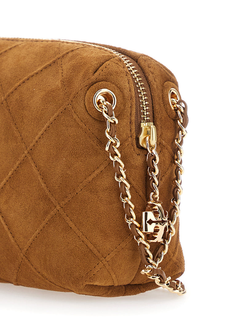 Tory Burch Fleming Shoulder Bag — Brown Bovine Suede