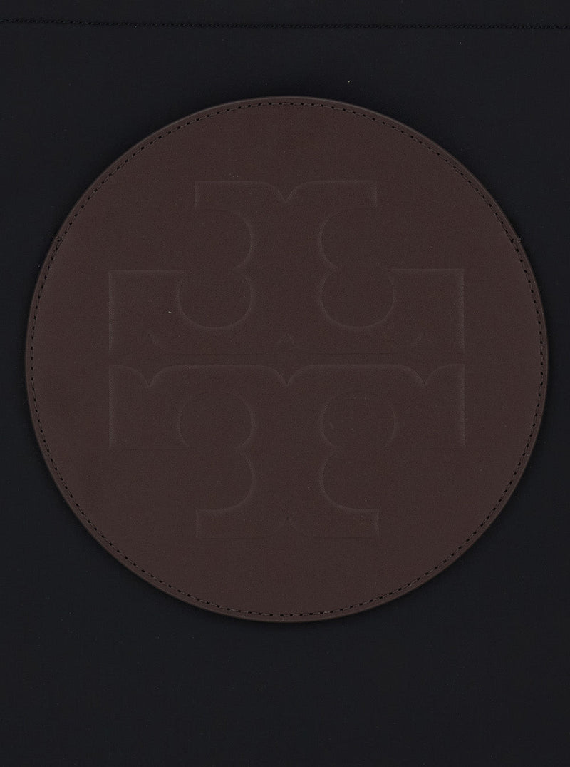 Tory Burch Ella Twist Tote Bag — Black Polyamide