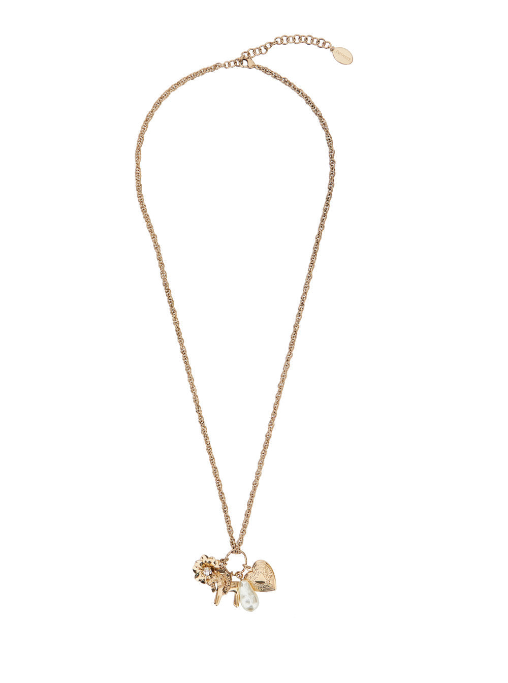 Twinset Charm Pendant Necklace — Gold Brass Necklaces