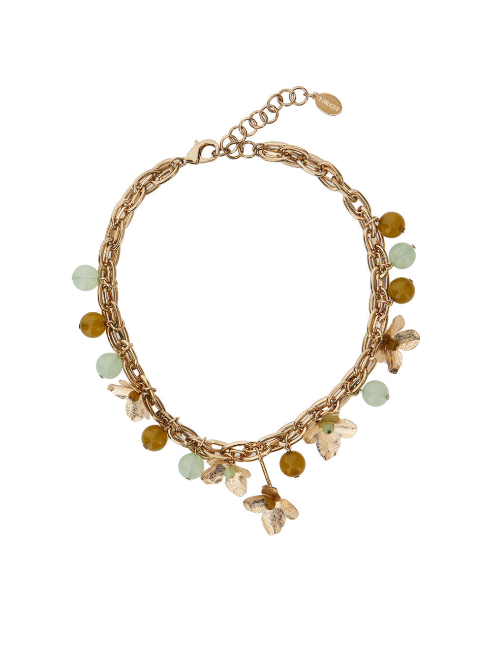 Twinset Flower Necklace — Gold Brass Necklaces
