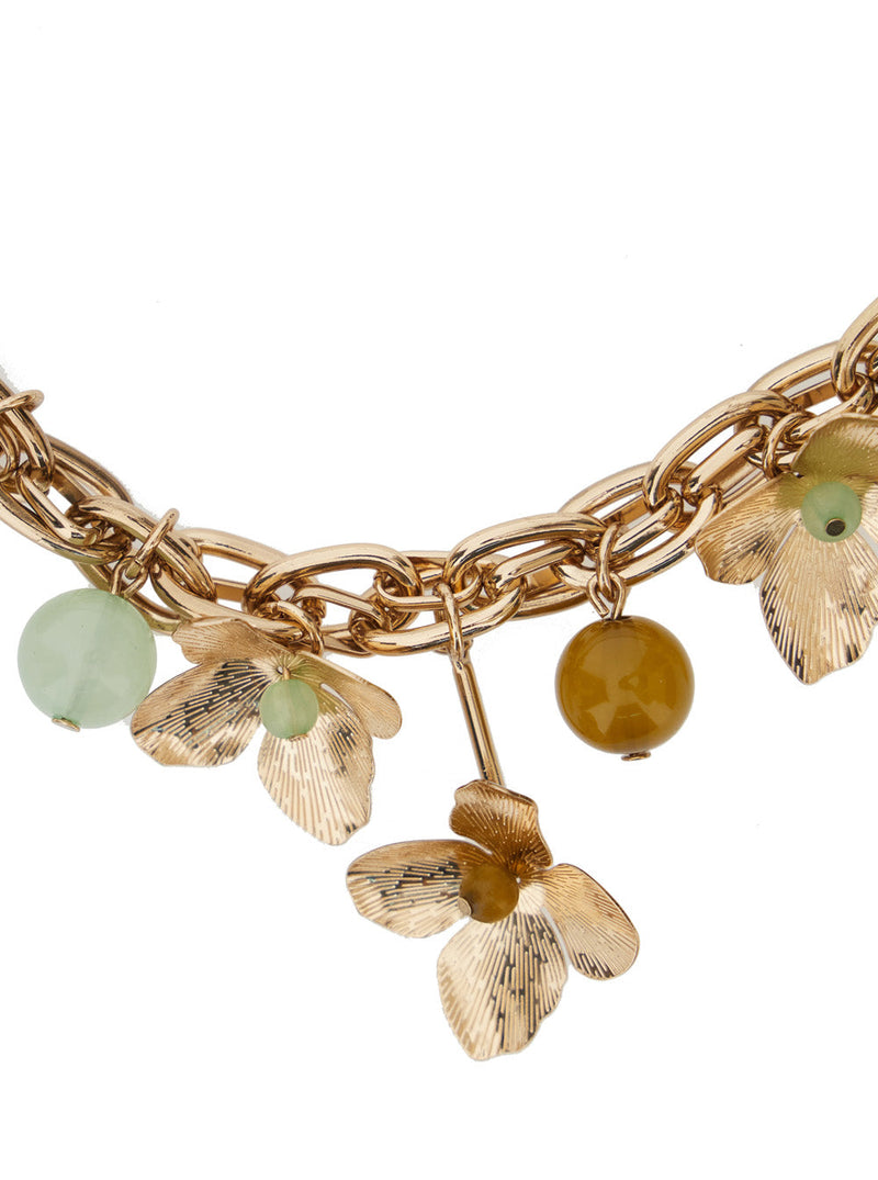 Twinset Flower Necklace — Gold Brass Necklaces