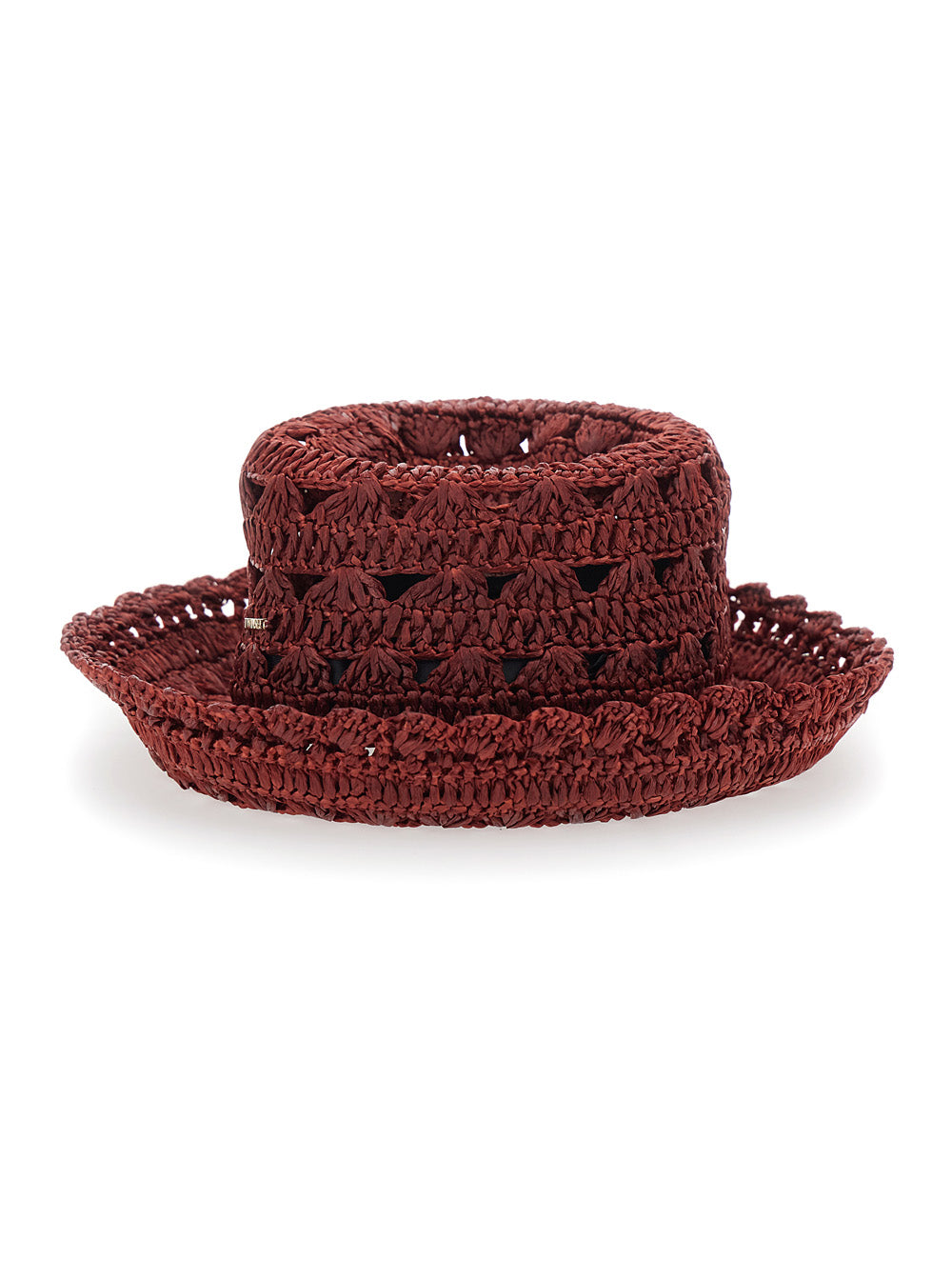 Twinset 261to5420 Crocheted Cotton Sun Hat — Brown