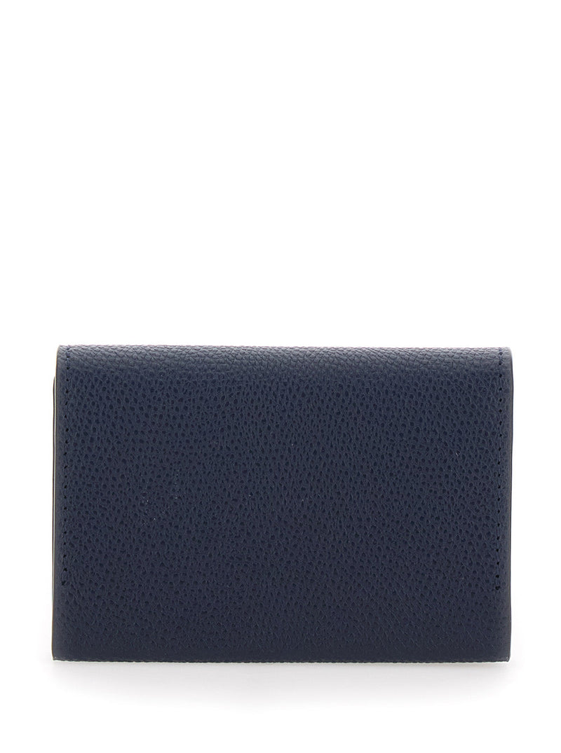 Valentino Garavani Grained Leather Vlogo Card Case — Black Cases