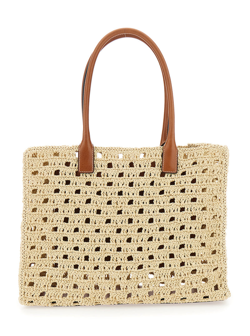 Versace La Medusa Tote Bag — Beige Raffia