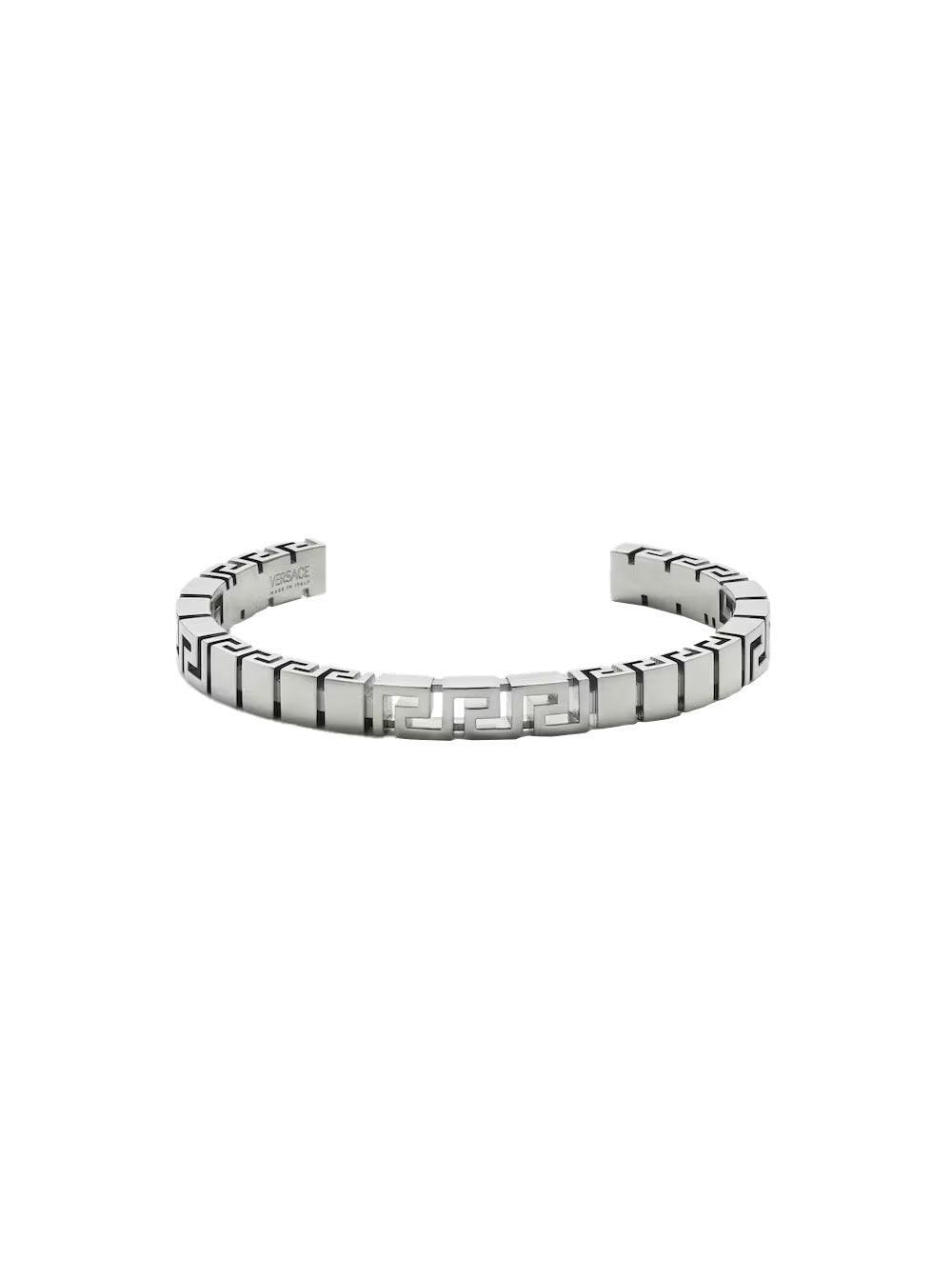 Versace Greca Motif Brass Cuff Bracelet — Silver Bracelets