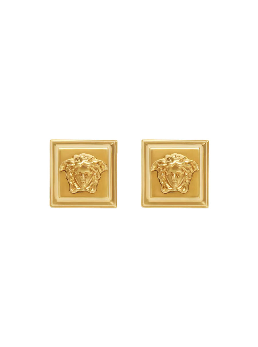 Versace Medusa Head Stud Earrings — Gold Brass